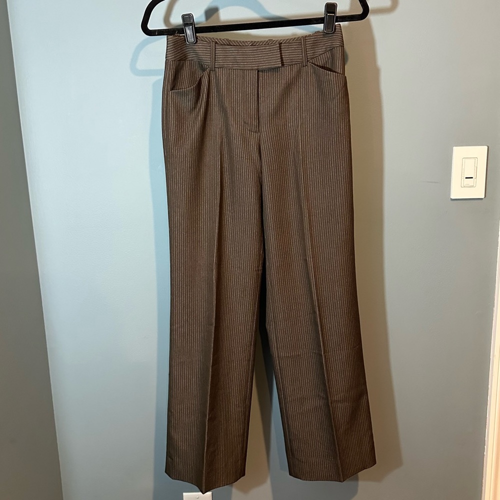 Brown & White Pin Stripe Work Pants